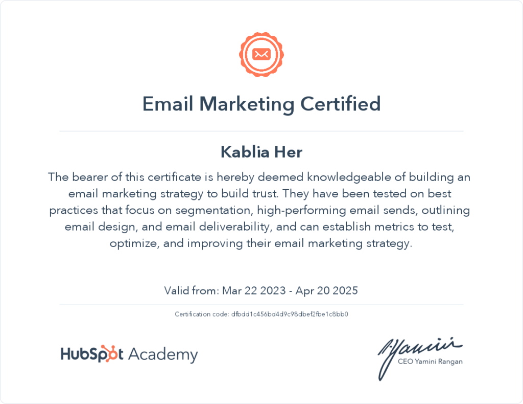 Email Marketing Certified - HubSpot